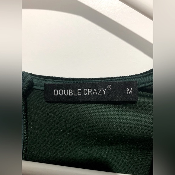 Green Velvet wrap dress with Sparkle Medium - Picture 4 of 5